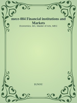 mece-004 Financial institutions and Markets